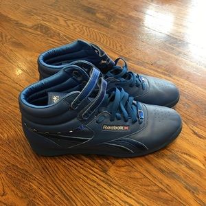 Reebok freestyle hi jeweled blue size 11